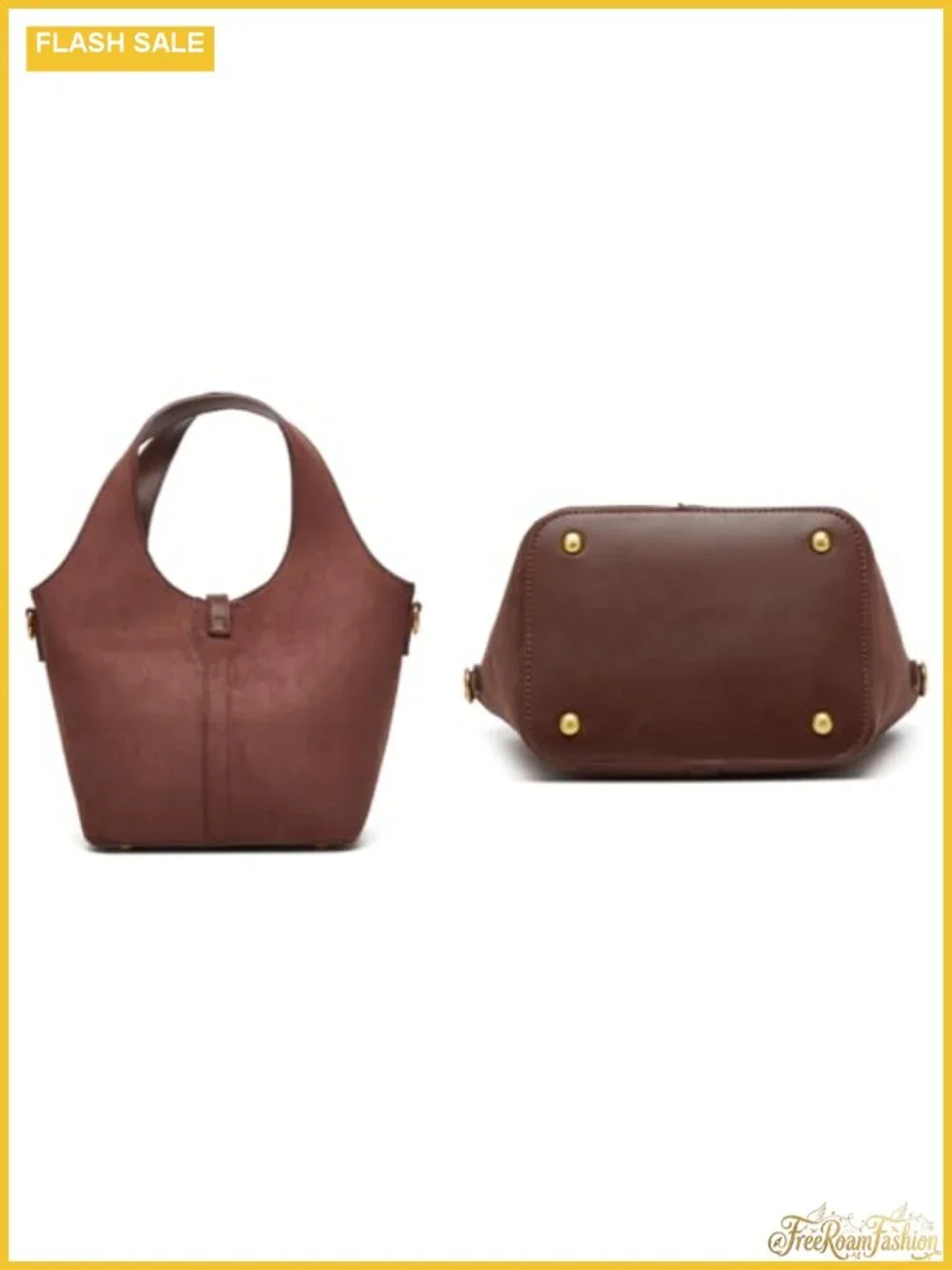 Women Bucket Bag PU Leather Hobo Shoulder Crossbody Tote Handbag